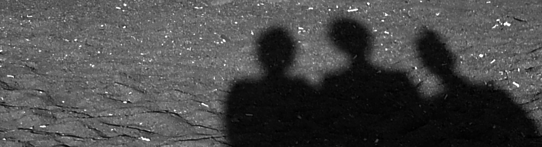 Our shadows on Eilat beach, 2011